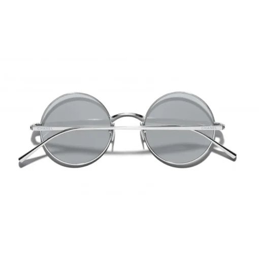 Chanel Sunglasses & Eyewear-- Round Sunglasses - Silver Gray - Eyewear - Avvenice