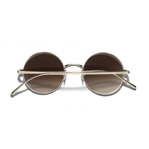 Chanel Sunglasses & Eyewear-- Round Sunglasses - Gold Brown Gradient - Eyewear - Avvenice