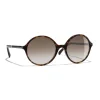 Chanel Sunglasses & Eyewear-- Round Sunglasses - Dark Tortoise Brown - Eyewear - Avvenice
