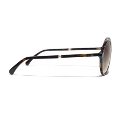 Chanel Sunglasses & Eyewear-- Round Sunglasses - Dark Tortoise Brown - Eyewear - Avvenice