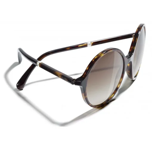 Chanel Sunglasses & Eyewear-- Round Sunglasses - Dark Tortoise Brown - Eyewear - Avvenice