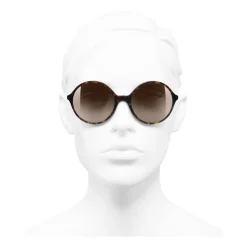 Chanel Sunglasses & Eyewear-- Round Sunglasses - Dark Tortoise Brown - Eyewear - Avvenice