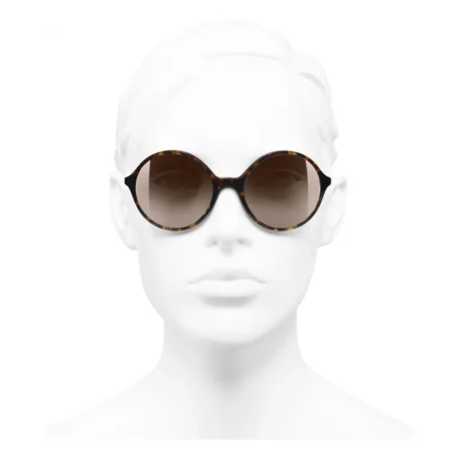 Chanel Sunglasses & Eyewear-- Round Sunglasses - Dark Tortoise Brown - Eyewear - Avvenice