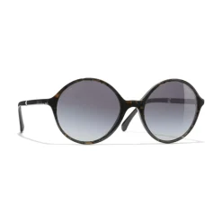 Chanel Sunglasses & Eyewear-- Round Sunglasses - Dark Brown Gray - Eyewear - Avvenice