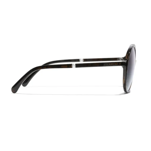 Chanel Sunglasses & Eyewear-- Round Sunglasses - Dark Brown Gray - Eyewear - Avvenice