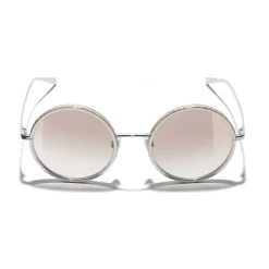 Chanel Sunglasses & Eyewear-- Round Sunglasses - Silver Beige - Eyewear - Avvenice