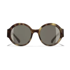 Chanel Sunglasses & Eyewear-- Round Sunglasses - Tortoise Brown - Eyewear - Avvenice