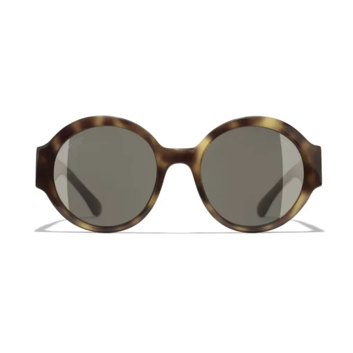 Chanel Sunglasses & Eyewear-- Round Sunglasses - Tortoise Brown - Eyewear - Avvenice