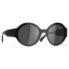 Chanel Sunglasses & Eyewear-- Round Sunglasses - Dark Blue Gray - Eyewear - Avvenice