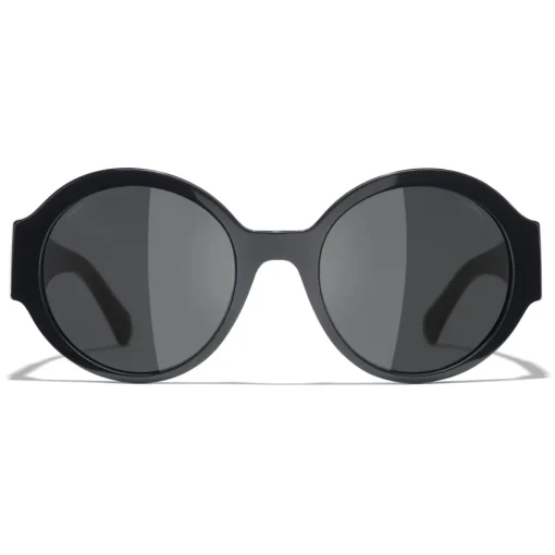 Chanel Sunglasses & Eyewear-- Round Sunglasses - Dark Blue Gray - Eyewear - Avvenice