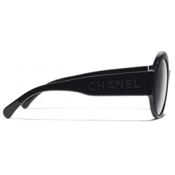 Chanel Sunglasses & Eyewear-- Round Sunglasses - Dark Blue Gray - Eyewear - Avvenice
