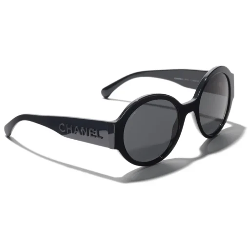 Chanel Sunglasses & Eyewear-- Round Sunglasses - Dark Blue Gray - Eyewear - Avvenice