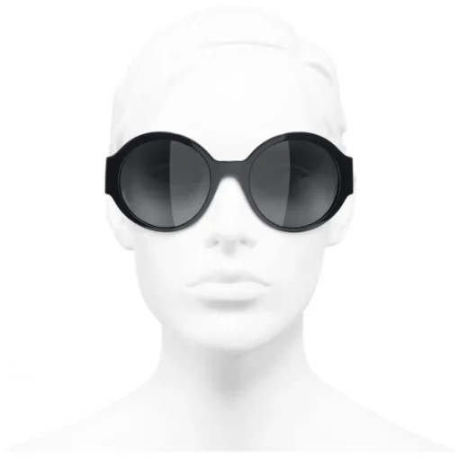 Chanel Sunglasses & Eyewear-- Round Sunglasses - Dark Blue Gray - Eyewear - Avvenice