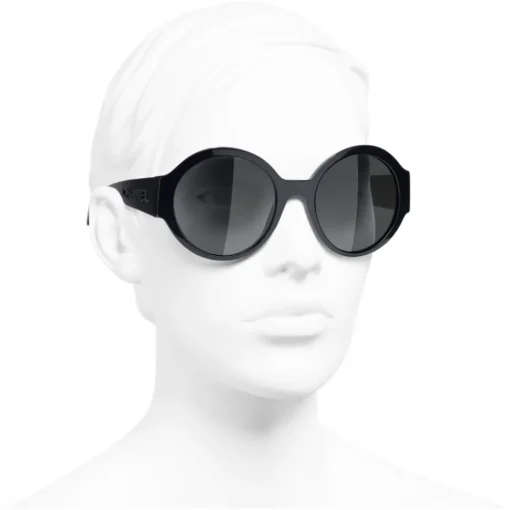 Chanel Sunglasses & Eyewear-- Round Sunglasses - Dark Blue Gray - Eyewear - Avvenice