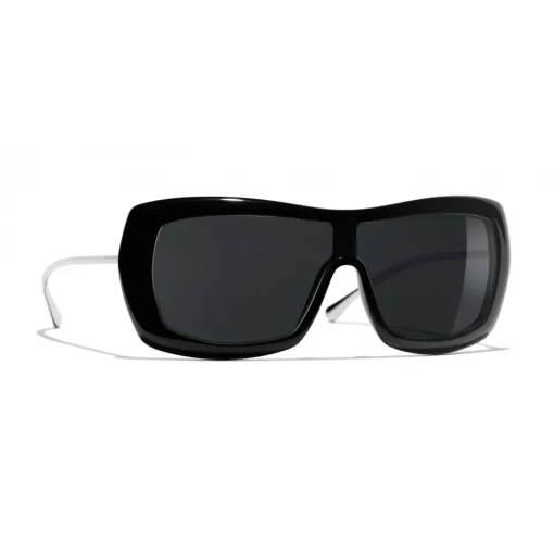 Chanel Sunglasses & Eyewear-- Shield Sunglasses - Black Gray - Eyewear - Avvenice