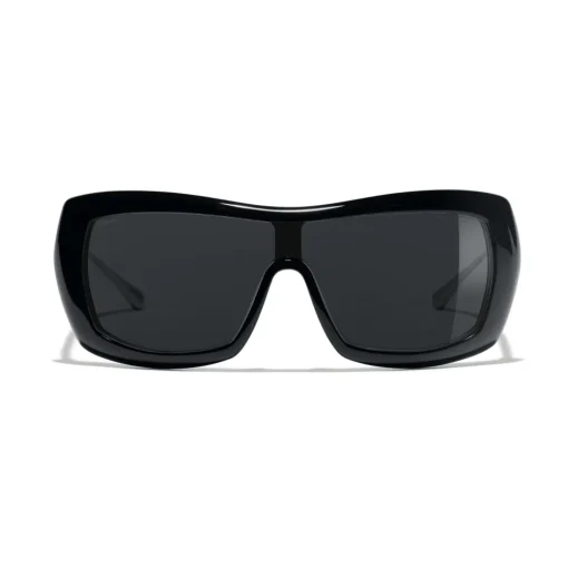 Chanel Sunglasses & Eyewear-- Shield Sunglasses - Black Gray - Eyewear - Avvenice