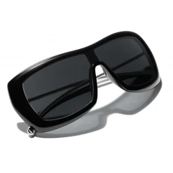 Chanel Sunglasses & Eyewear-- Shield Sunglasses - Black Gray - Eyewear - Avvenice