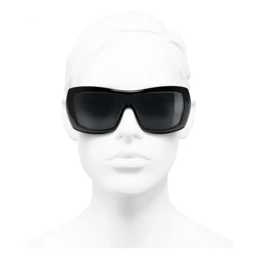 Chanel Sunglasses & Eyewear-- Shield Sunglasses - Black Gray - Eyewear - Avvenice