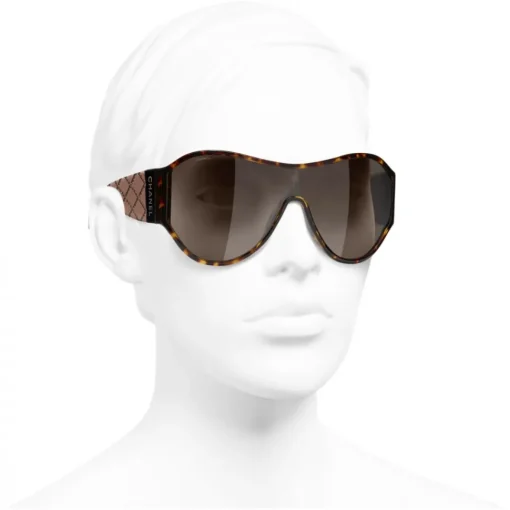 Chanel Sunglasses & Eyewear-- Shield Sunglasses - Dark Tortoise Brown - Eyewear - Avvenice