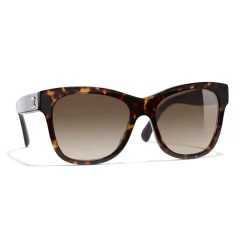Chanel Sunglasses & Eyewear-- Square Sunglasses - Dark Tortoise Brown - Eyewear - Avvenice