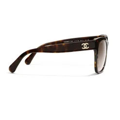 Chanel Sunglasses & Eyewear-- Square Sunglasses - Dark Tortoise Brown - Eyewear - Avvenice