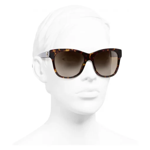 Chanel Sunglasses & Eyewear-- Square Sunglasses - Dark Tortoise Brown - Eyewear - Avvenice