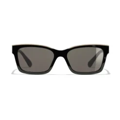 Chanel Sunglasses & Eyewear-- Square Sunglasses - Black Beige Brown - Eyewear - Avvenice