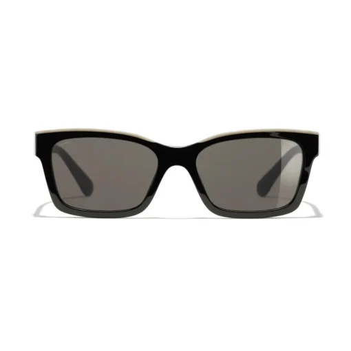 Chanel Sunglasses & Eyewear-- Square Sunglasses - Black Beige Brown - Eyewear - Avvenice