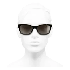Chanel Sunglasses & Eyewear-- Square Sunglasses - Black Beige Brown - Eyewear - Avvenice