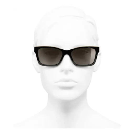 Chanel Sunglasses & Eyewear-- Square Sunglasses - Black Beige Brown - Eyewear - Avvenice
