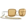Chanel Sunglasses & Eyewear-- Square Sunglasses - Silver Yellow - Eyewear - Avvenice