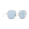 Chanel Sunglasses & Eyewear-- Square Sunglasses - Gold Light Blue - Eyewear - Avvenice