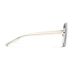 Chanel Sunglasses & Eyewear-- Square Sunglasses - Gold Light Blue - Eyewear - Avvenice