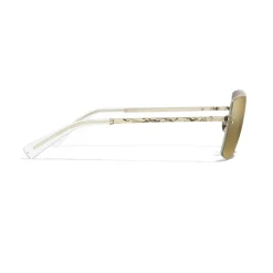 Chanel Sunglasses & Eyewear-- Square Sunglasses - Gold Glitter - Eyewear - Avvenice