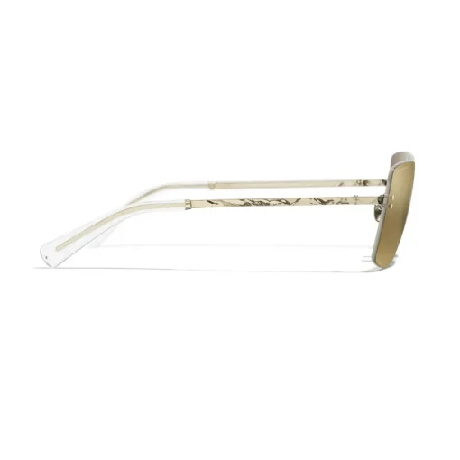 Chanel Sunglasses & Eyewear-- Square Sunglasses - Gold Glitter - Eyewear - Avvenice