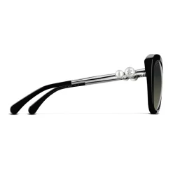 Chanel Sunglasses & Eyewear-- Square Sunglasses - Black Gray Gradient - Eyewear - Avvenice