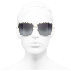 Chanel Sunglasses & Eyewear-- Square Sunglasses - Light Gray - Eyewear - Avvenice