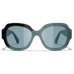 Chanel Sunglasses & Eyewear-- Square Sunglasses - Black Green Blue - Eyewear - Avvenice
