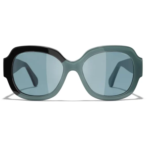Chanel Sunglasses & Eyewear-- Square Sunglasses - Black Green Blue - Eyewear - Avvenice