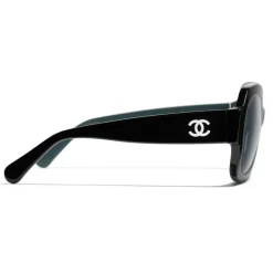 Chanel Sunglasses & Eyewear-- Square Sunglasses - Black Green Blue - Eyewear - Avvenice