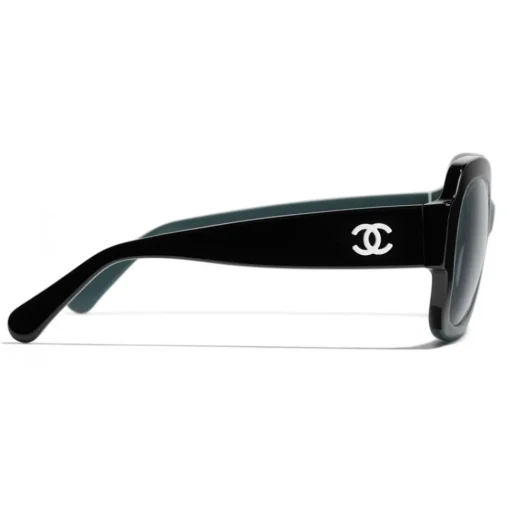 Chanel Sunglasses & Eyewear-- Square Sunglasses - Black Green Blue - Eyewear - Avvenice