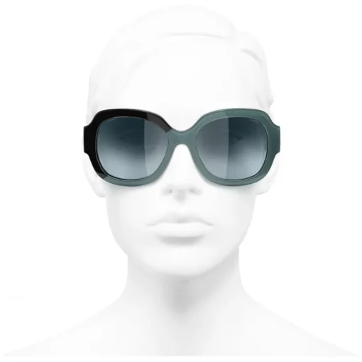 Chanel Sunglasses & Eyewear-- Square Sunglasses - Black Green Blue - Eyewear - Avvenice