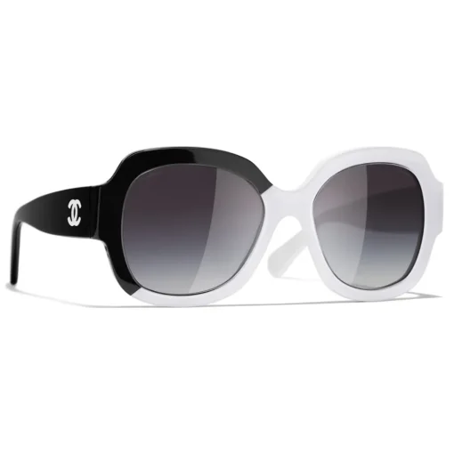 Chanel Sunglasses & Eyewear-- Square Sunglasses - Black White Gray - Eyewear - Avvenice