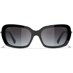 Chanel Sunglasses & Eyewear-- Square Sunglasses - Black Gray - Eyewear - Avvenice