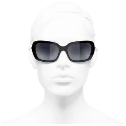 Chanel Sunglasses & Eyewear-- Square Sunglasses - Black Gray - Eyewear - Avvenice