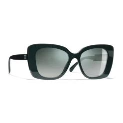 Chanel Sunglasses & Eyewear-- Square Sunglasses - Dark Green Mirror - Eyewear - Avvenice
