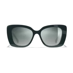 Chanel Sunglasses & Eyewear-- Square Sunglasses - Dark Green Mirror - Eyewear - Avvenice