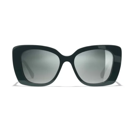 Chanel Sunglasses & Eyewear-- Square Sunglasses - Dark Green Mirror - Eyewear - Avvenice