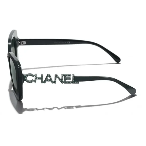 Chanel Sunglasses & Eyewear-- Square Sunglasses - Dark Green Mirror - Eyewear - Avvenice