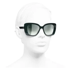 Chanel Sunglasses & Eyewear-- Square Sunglasses - Dark Green Mirror - Eyewear - Avvenice